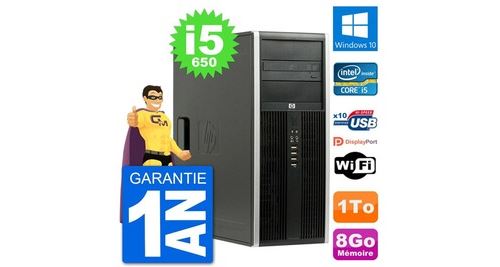 Pc tour hp 8100 elite intel core i5-650 ram 8go disque dur 1to windows 10 wifi
