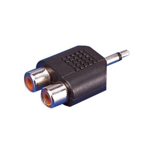 Adaptateur Audio Jack EDC 3,55 mm RCA x 2 Noir Prise femelle
