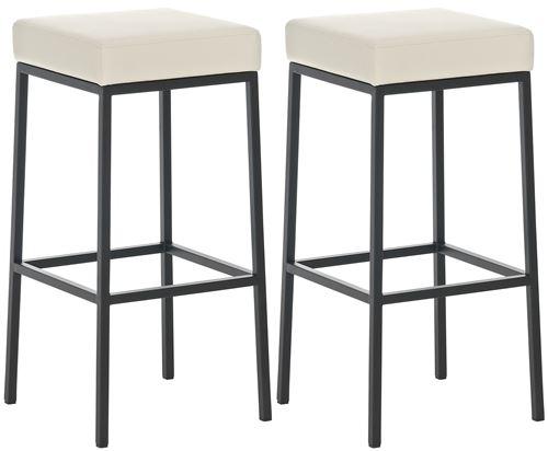 CLP Lot de 2 tabourets de bar Montréal 80 en similicuir , Noir/Crème