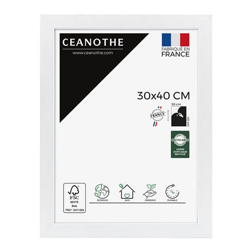 Cadre photo Karma blanc 30x40 cm, bois reconstitué - marque française