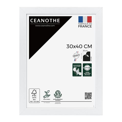 Cadre photo blanc 30x40 cm bois reconstitu&eacute; fsc