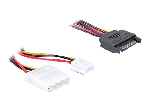 DELOCK C&acirc;ble de raccordement  alimentation [1x - 2x ] 0.3 m multicolore