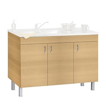 Meuble Cuisine Sous Evier 160 Cm Meuble Sous Evier 120 Cm Chene Blanchi Deco Clip Neova