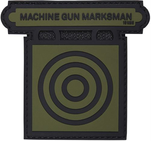 Patch écusson 3d pvc scartch cible Machine Gun Marksman vert et noir