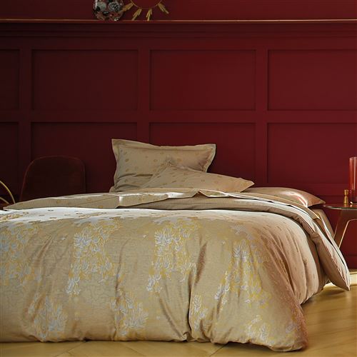 Taie d'oreiller satin Daphnée BLANC DES VOSGES, Miel - Non Applicable - 65 x 65 cm