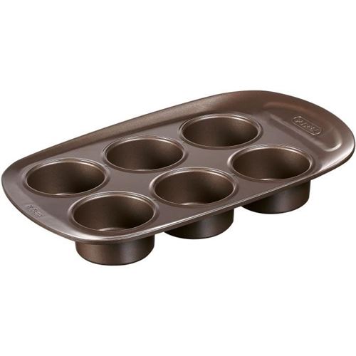 Moule &agrave; 6 muffins en m&eacute;tal avec prise en main facile, PYREX asimetriA