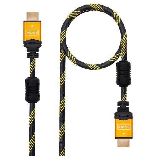 NanoCable 10.15.1601 - Câble HDMI V1.4 avec Ethernet/Ferrite, mâle-mâle,Or, 1mts