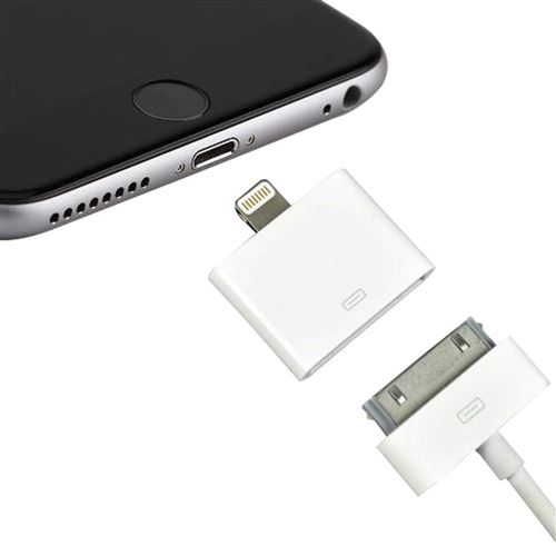 VSHOP®Adaptateur Charge et synchronisation 30 broches vers 8 broches compatible avec iPhone 5, iPad, iPad mini, iPod Touch, iPod (Blanc)
