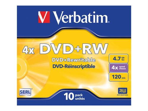 Verbatim - DVD+RW x 10 - 4.7 Go - support de stockage État correct -  reconditionné disponible sur Fnac