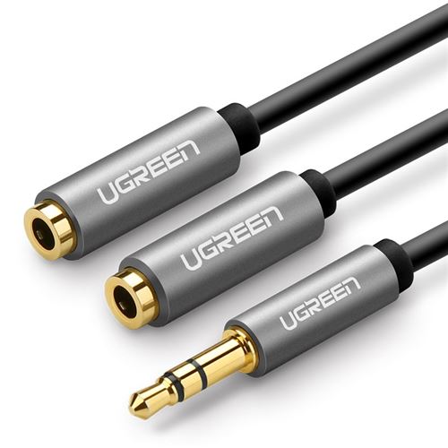 Splitter Audio Jack Double Jack 3,5mm Mâle vers 2 Femelles, 20cm