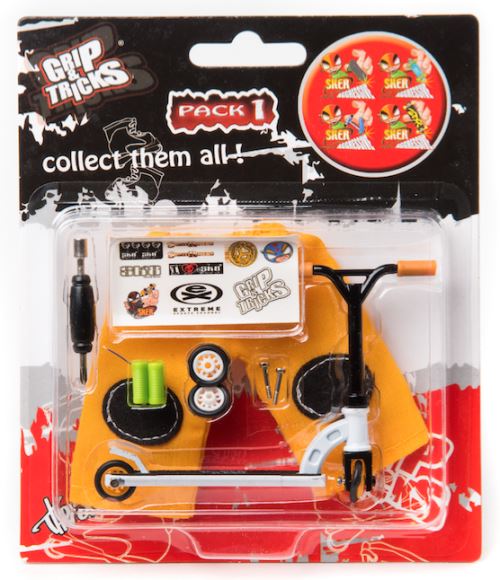 Grip & Tricks - Finger SCOOTER - Mini Trottinette - Pack 1 -Model 1- - Dimensions: 14 X 13,5 X 2 cm