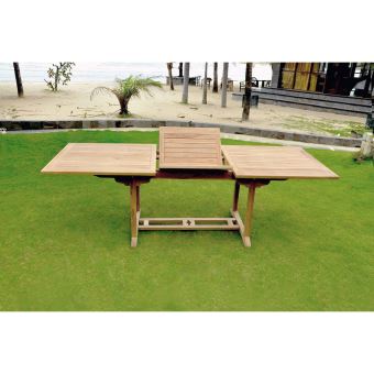 Table Rectangulaire En Teck Brut10 12 Personnes Mobilier De