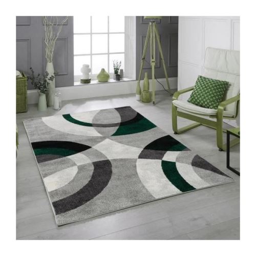 GALA Tapis de salon en polypropylene - 120 x 160 cm - Vert - Motif Circulaire