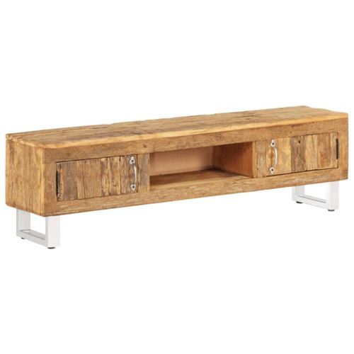 vidaXL Meuble TV Bois de traverses recyclé massif 140 x 30 x 40 cm