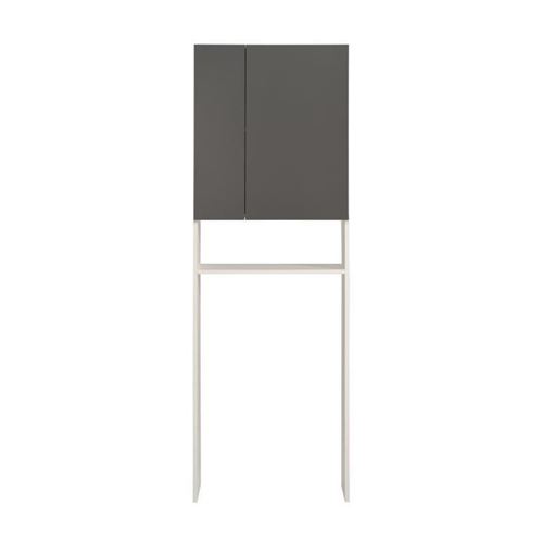 EKIPA Entourage WC 2 portes - Gris ombre et blanc - L 60 x P 22 x 184 cm - VERSA