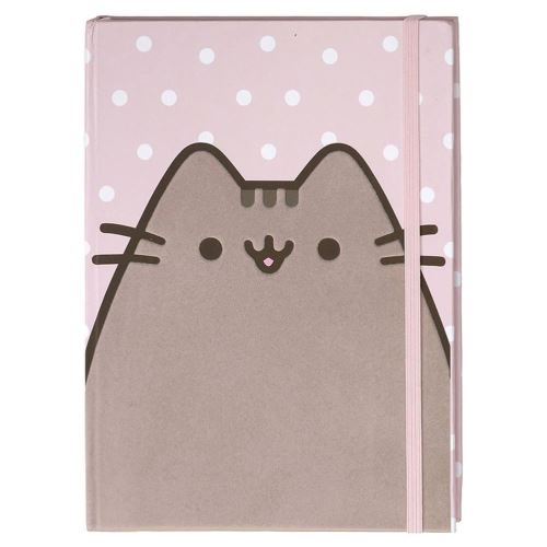Journal de couverture floqué rose à pois Pusheen