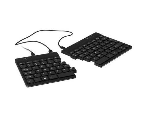 R-GO Tools Split USB Clavier français, AZERTY noir flexible, ergonomique
