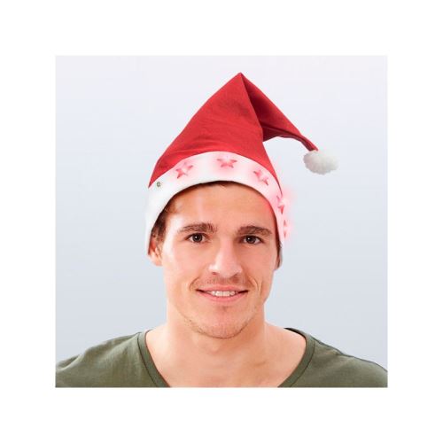 Bonnet de Père Noël avec Étoiles LED