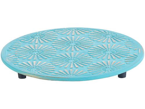 Rosenstein & Söhne : Dessous de théière en fonte Ø 15 cm - bleu