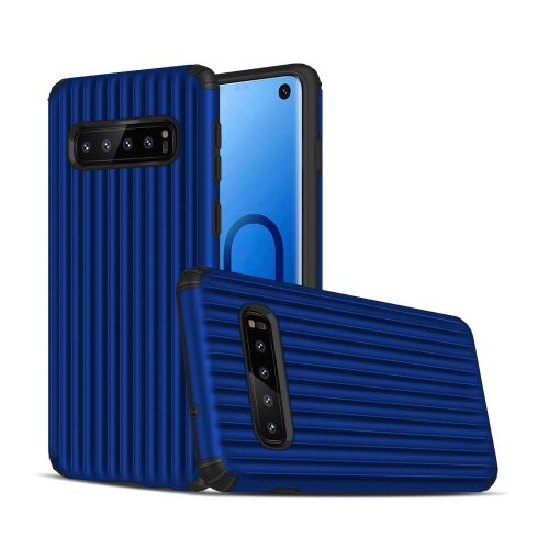 Coque en TPU valise en forme de valise hybride résistante aux chocs bleu pour votre Samsung Galaxy S10