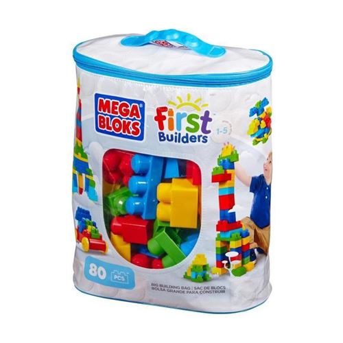 Jeu de construction Fisher Price Mega Bloks First Builders Sac 80 briques Bleu