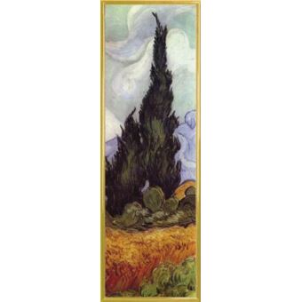 Tableau Toile 'Champ De Blé Derrière Saint-Paul' De Vincent Van Gogh (1889) - Encadré, Prêt à Accrocher, Neuf