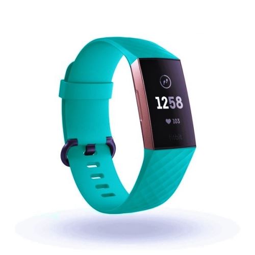 Bracelet Silicone pour FITBIT Charge 3 Petite Taille S 95-103mm Confortable (BLEU)