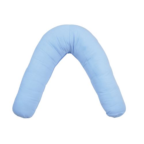 Coussin d'allaitement en popeline déhoussable - Bleu