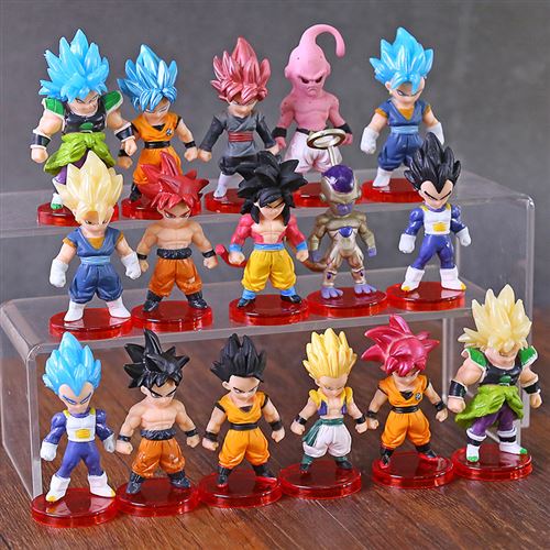 Set de 16 pièces Figurines Dragon Ball Super Saiyan Son Goku 8 cm