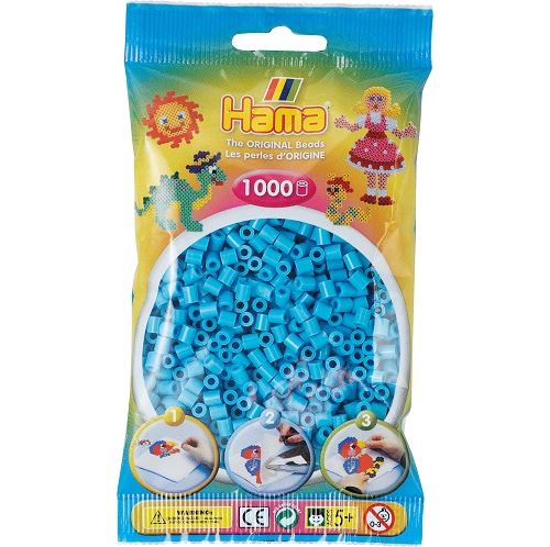 Sachet de 1000 perles a repasser hama midi azur - loisirs creatifs - 207-49