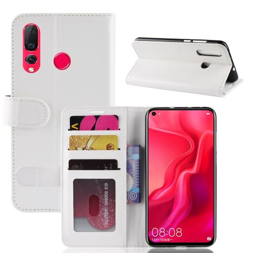 Etui en PU avec support de couleur blanc pour Huawei Nova 4