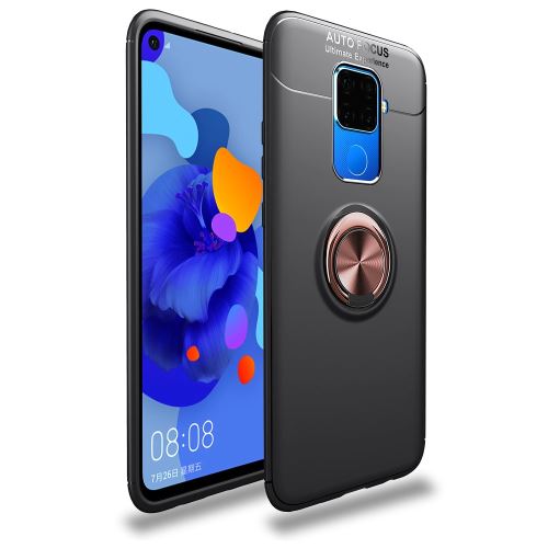 Coque en TPU avec béquille noir/rose or pour votre Huawei Mate 30 Lite/Nova 5i Pro