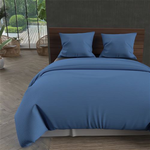 Jeté de lit matelassé 220x240 cm LEO bleu