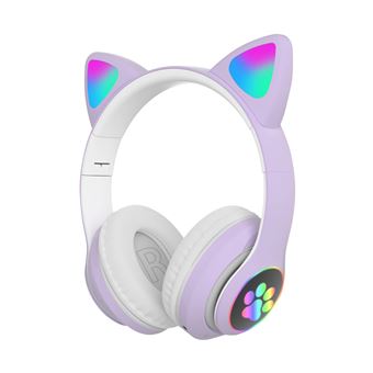 25€ sur Écouteur Forme d'oreille de chat Lumières LED Pliable  Universel-Violet - Ecouteurs - Achat & prix