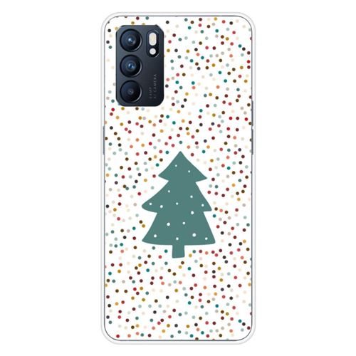Coque en silicone imprimée compatible Oppo Reno 6 5G NO Sapin de Noël