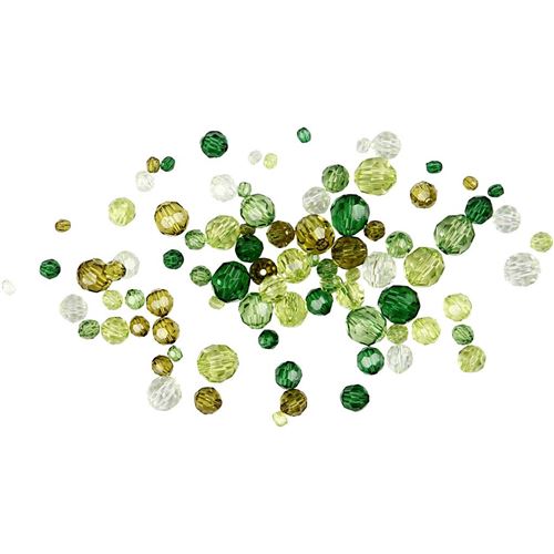 Creotime perles facettées mélange vert 250 g