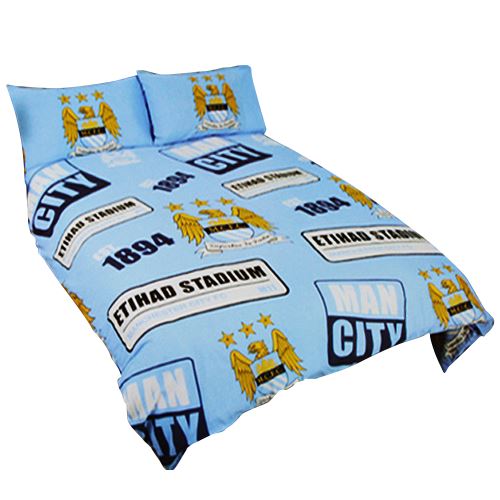 Draps officiels Manchester City FC (Lit double) (Bleu ciel) - UTSG8215