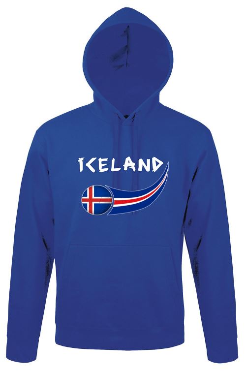 Supportershop Islande Sweatshirt à Capuche Adulte, Bleu Royal, FR : S (Taille Fabricant : S)