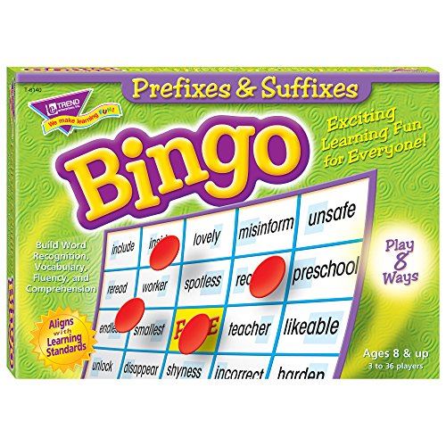 Trend Enterprises Inc. Préfixes & amp; Suffixes Bingo Game