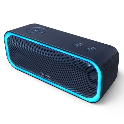 DOSS SoundBox Pro Enceinte Bluetooth Portable Bleu 4.2, 20W avec Son 360°