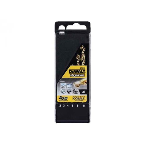 Coffret 6 Forets Métal Extrême Cobalt Hss-Co Dewalt - Ø 2/3/4/5/6/8 Mm - Dt4956