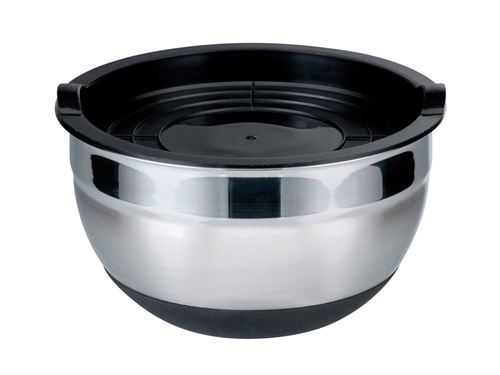Bol pâtissier en inox et base en avec couvercle de 24cm