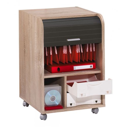 Caisson de Bureau Chêne Bicolore - Coloris: Noir