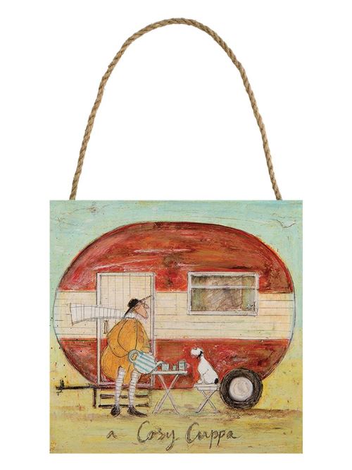 Sam Toft Art mural en bois 20 x 20 cm A Cosy Cuppa