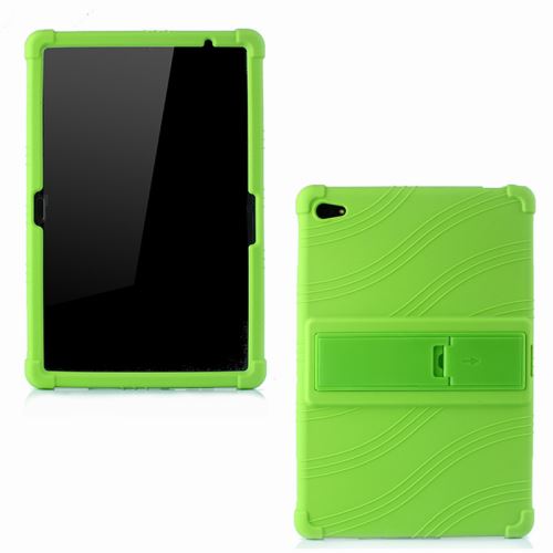 Étui en silicone souple avec support pour HUAWEI MediaPad M5 Lite 10.1 - Vert
