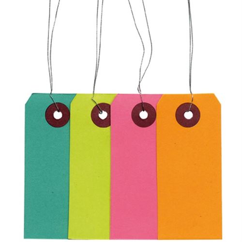 Artemio 40 &eacute;tiquettes de couleur avec fil m&eacute;tallique