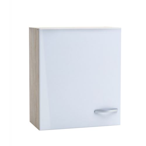 Paris Prix - Meuble Haut mascarpone 60cm Chêne & Blanc