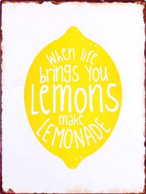 Motivation Poster Plaque En Métal - When Life Brings You Lemons Make Lemonade (35x26 cm)
