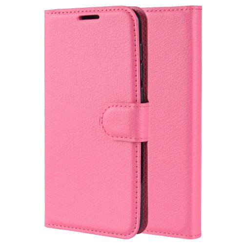 Etui coque en cuir Folio Portefeuille anti-choc pour Xiaomi Mi 9 / 9 Explorer - Rose foncé