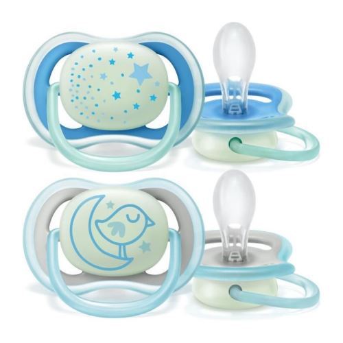 PHILIPS AVENT Lot de 2 sucettes Ultra air nuit - 6-18 mois - Bleu